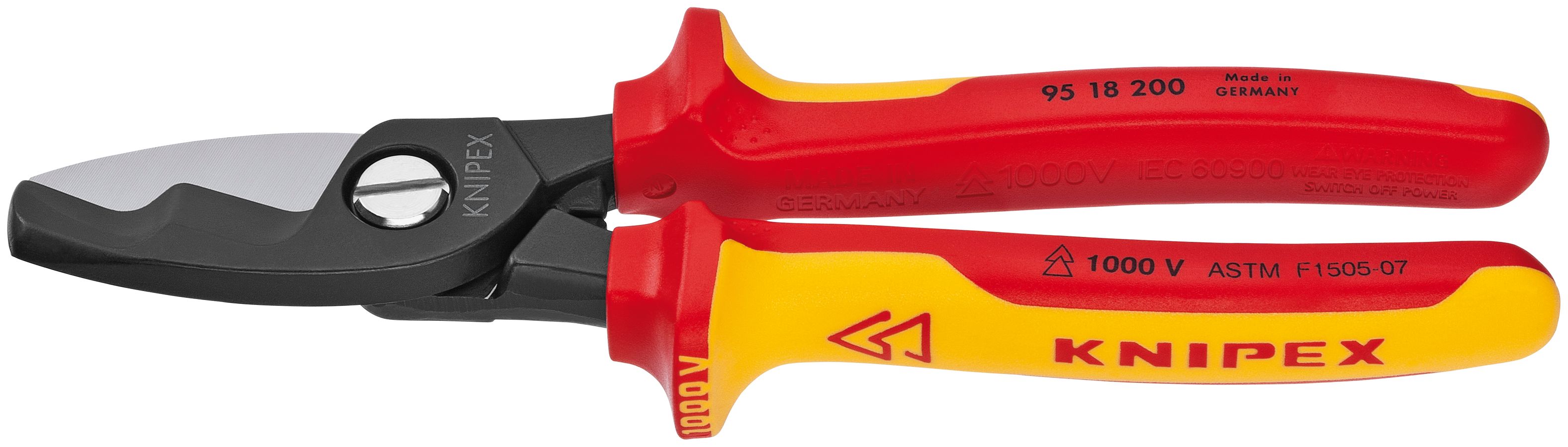 Cable Shears-Twin Cutting Edges-1000V Insulated | KNIPEX Tools
