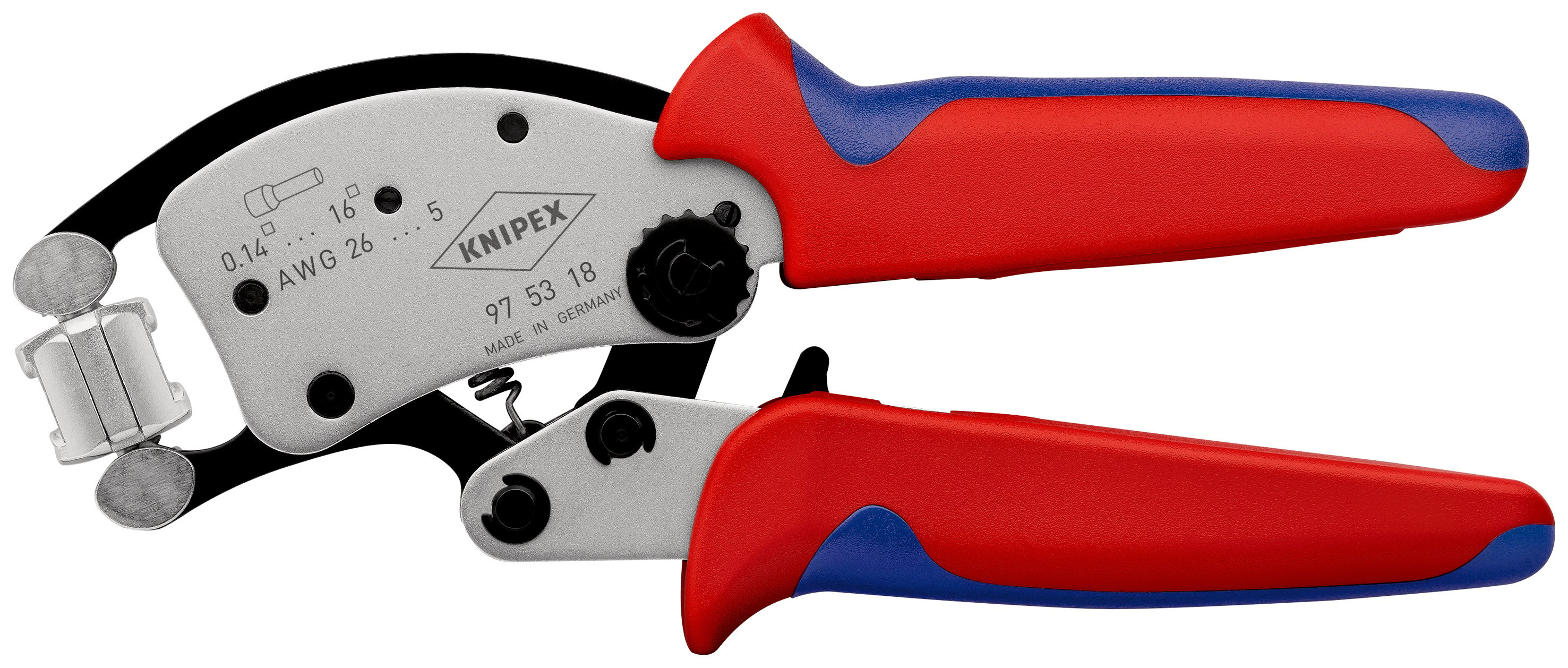KNIPEX Twistor®16 エンドスリーブ用自動調整圧着プライヤー 回転可能な圧着ヘッド付き | Knipex