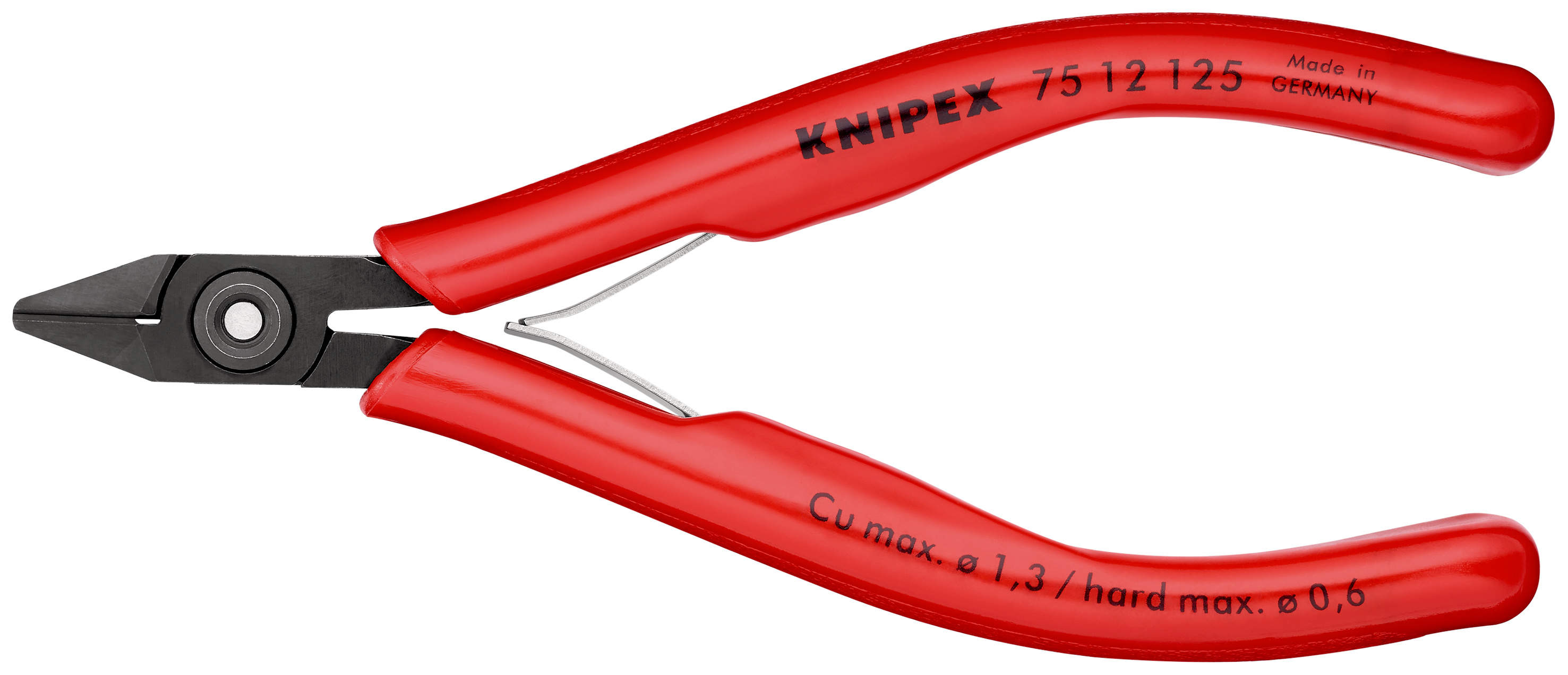 KNIPEX 79 42 125 Z Alicate de precisión de corte diagonal para electrónica bruñido con fundas en dos componentes 125 mm