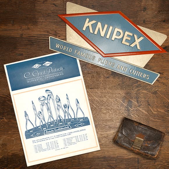 証明書のブランドエントリKNIPEX、古い会社のロゴ