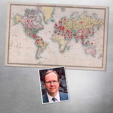 Stående Ralf Putsch, världskarta