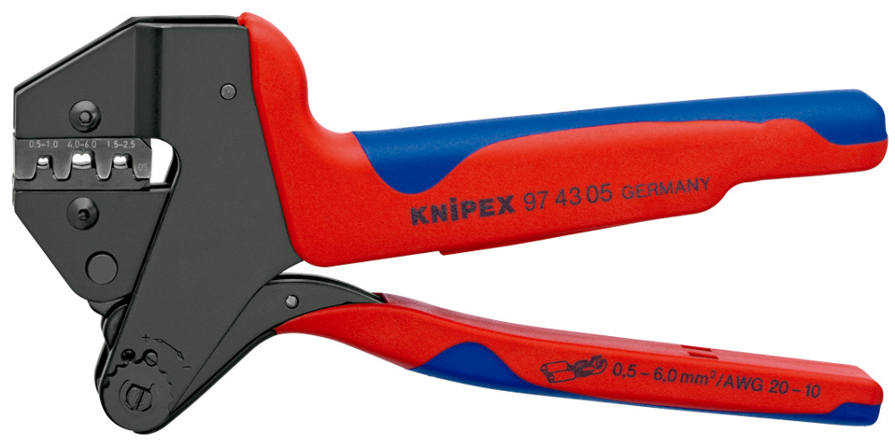 KNIPEX Krimptang ook te bedienen met twee handen met antislip kunststof
