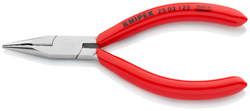 Knipex VDE Geïsoleerde Platspitse Telefoontang Met Zijsnijder VDE 200 Mm Verchroomd Voor Precisiewerk Aan Draden En Componenten