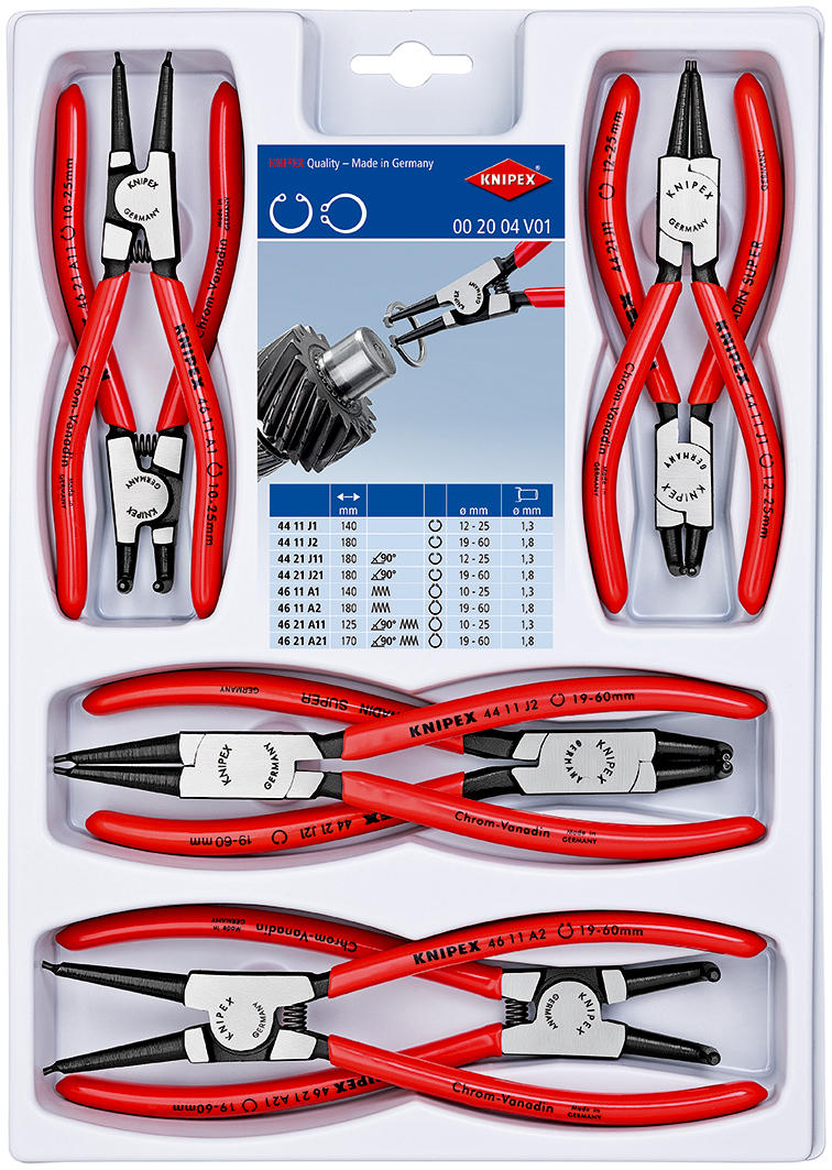 Jeu de pinces pour circlips 8 outils