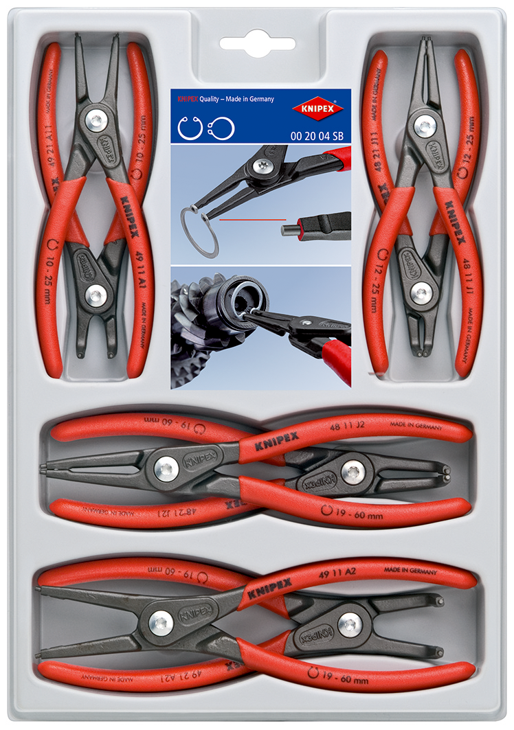 精密スナップリングプライヤーセット 8パーツ | KNIPEX