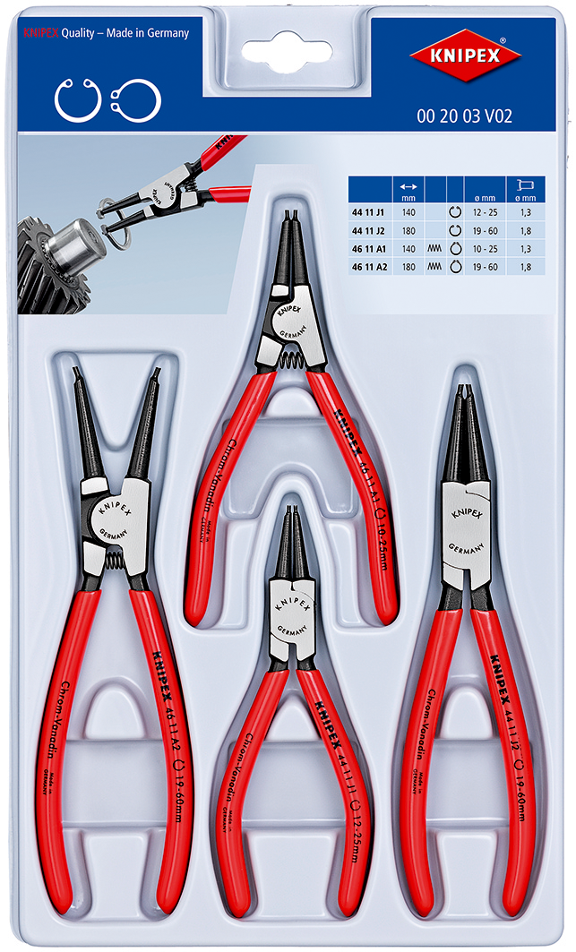 Set of Circlip Pliers 4 parts KNIPEX