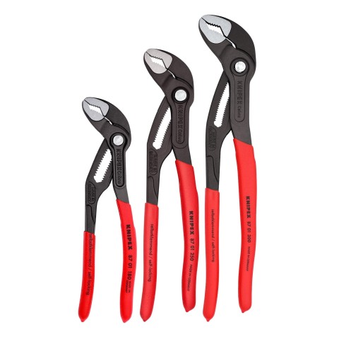 Knipex Cobra 3 Piece Adjustable Plier Set 002006US1 7" 10" 12" Water Pump Pliers 