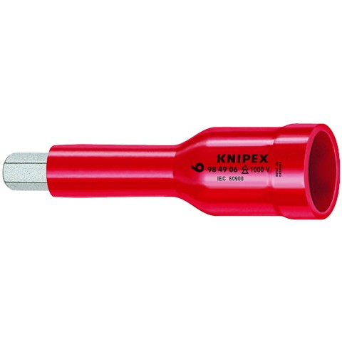 KNIPEX 98 49 06 Steckschlüsseleinsatz für Innensechskantschrauben mit Innenvierkant 1/2"