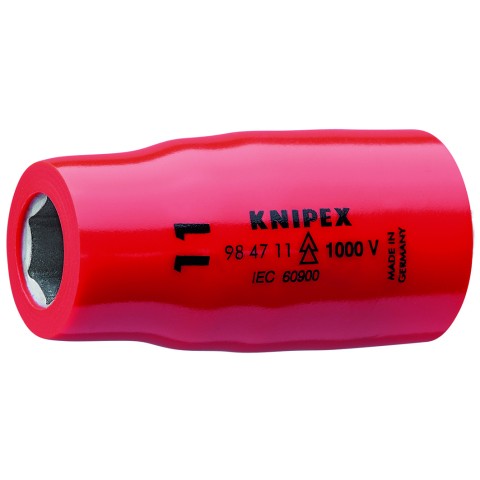 KNIPEX 98 47 11 Steckschlüsseleinsatz für Sechskantschrauben mit Innenvierkant 1/2"