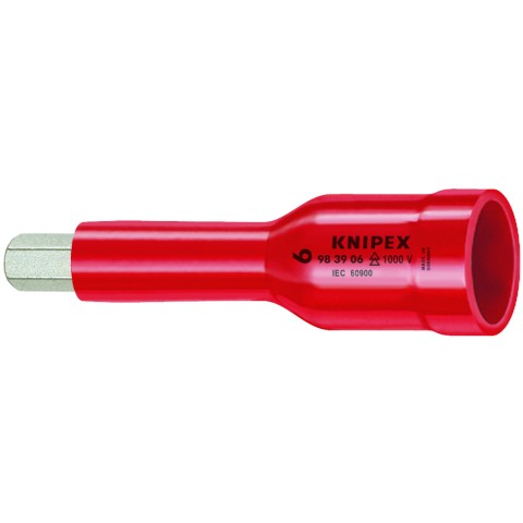 KNIPEX 98 49 08 Steckschlüsseleinsatz für Innensechskantschrauben mit Innenvierkant 1/2"
