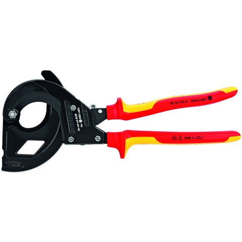 KNIPEX 95 36 315 A Kabelschneider (Ratschenprinzip) für stahlarmierte Kabel (SWA-Kabel)