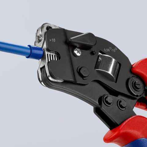 Multicolore Knipex 97 53 09 SB Pince à sertir auto-ajustable pour embouts de câble 0,08-10 mm en emballage blister 