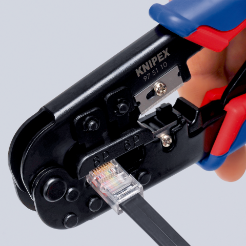  Knipex 97 52 14 Alicates de crimpado para conectores de tipo  enchufe abierto no aislados : Herramientas y Mejoras del Hogar