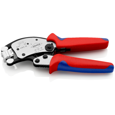 KNIPEX 97 53 18 Twistor®16 Selbsteinstellende Crimpzange für Aderendhülsen mit drehbarem Crimpkopf