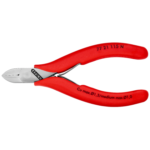 KNIPEX 77 21 115 N Elektronik-Seitenschneider mit durchgestecktem Gelenk