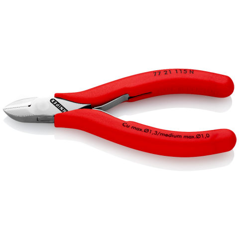 KNIPEX 77 21 115 N Elektronik-Seitenschneider mit durchgestecktem Gelenk