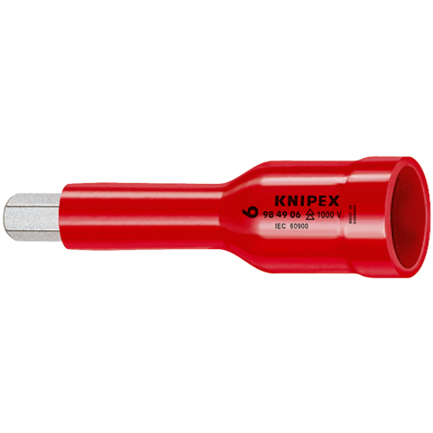 KNIPEX 98 49 06 Steckschlüsseleinsatz für Innensechskantschrauben mit Innenvierkant 1/2"