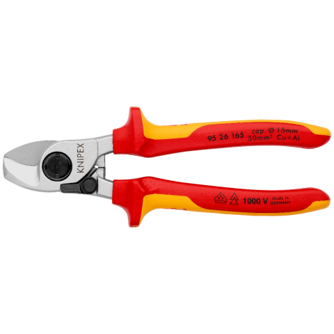 KNIPEX 95 26 165 Kabelschere mit Öffnungsfeder