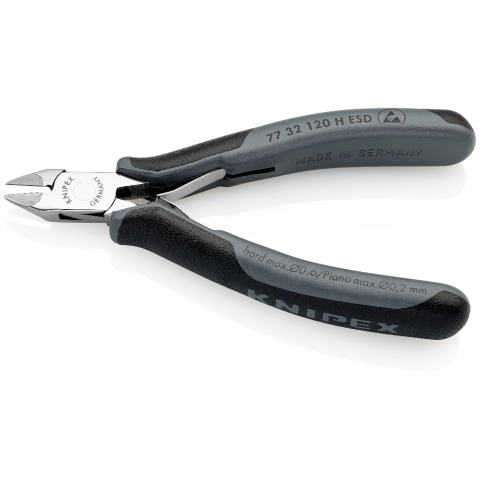 KNIPEX 77 32 120 H ESD Elektronik-Seitenschneider mit eingesetzter Hartmetallschneide ESD