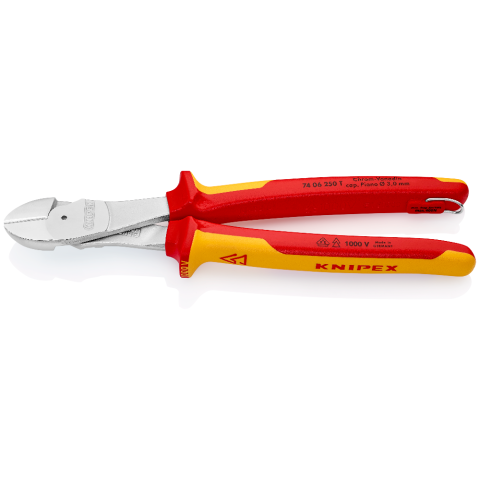 KNIPEX 74 06 250 T Kraft-Seitenschneider mit Befestigungsöse