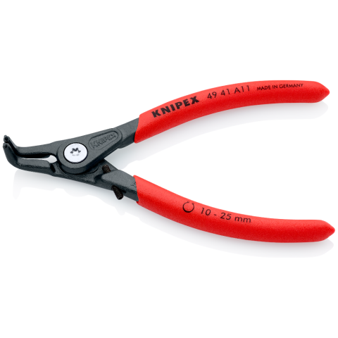 KNIPEX 49 41 A01 - 9286 Pince de précision pour circlips extérieurs sur  arbres, bondérisée grise, poignées enduites de résine synthétique  antidérapante, avec mécanisme de limitation d'ouverture/fermet