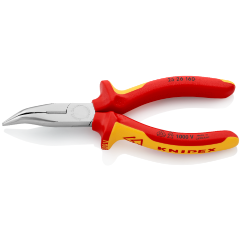 KNIPEX 25 26 160 Flachrundzange mit Schneide (Radiozange)