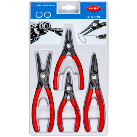 KNIPEX 00 20 03 SB Präzisions-Sicherungsringzangen-Set