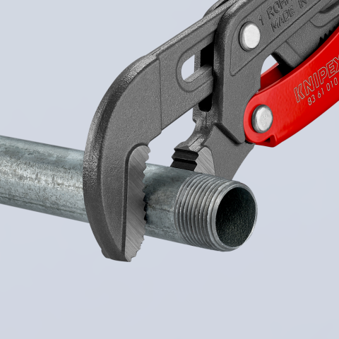 Knipex Pipe Wrench S-Type 22 w/ Fast Adjustment and Coated Handles