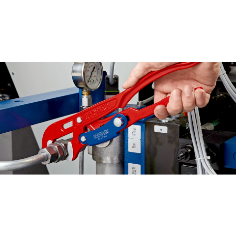 Knipex Pipe Wrench S-Type 22 w/ Fast Adjustment and Coated Handles