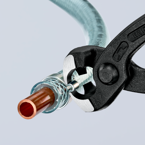 Pince pour collier de serrage à oreille atramentisée noir 220 mm avec  revêtement en plastique Knipex 10 98 I220 - Conrad Electronic France