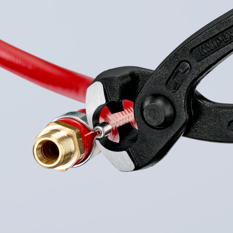 Pince pour collier de serrage à oreille atramentisée noir 220 mm avec  revêtement en plastique Knipex 10 98 I220 - Conrad Electronic France