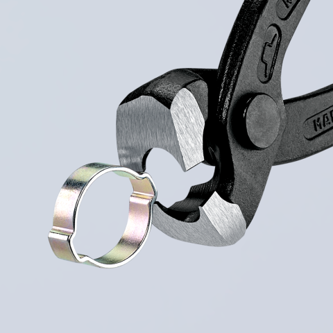 Knipex Pince pour collier de serrage à oreille noire atramentisée, gainées  en plastique 220 mm 10 99 I220