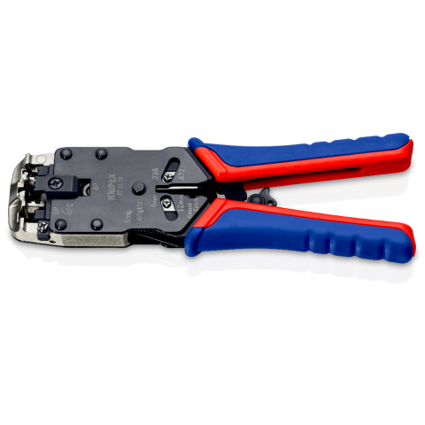 Knipex Crimpadora de 4 mandriles para terminales girados cromado, con  fundas multicomponentes 230 mm 97 52 65 : : Bricolaje y  herramientas