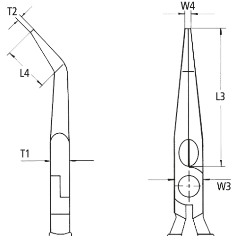 Knipex 28 81 280 11 Long Reach Bent Needle Nose Pliers with Transvers –  Crawford Tool