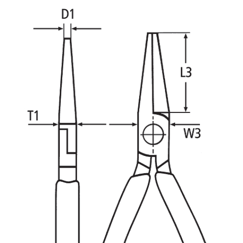 Runde Knipex Zange kurze und feine Spitze ohne Ressort x1 - Perles