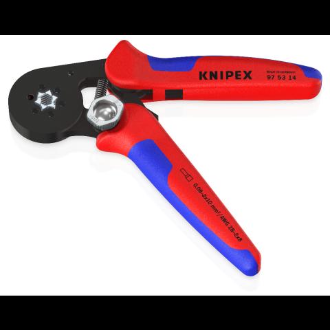 KNIPEX KNIPEX 97 55 14 SB Pince à sertir auto-ajustable pour embouts de  câble avec accès latéral avec gaines bi-matière chromée