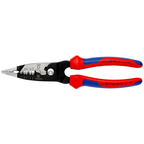 13 72 200 ME - Knipex - Pince à dénuder, conducteurs massifs 0,75-6 mm2 et  multibrins 0